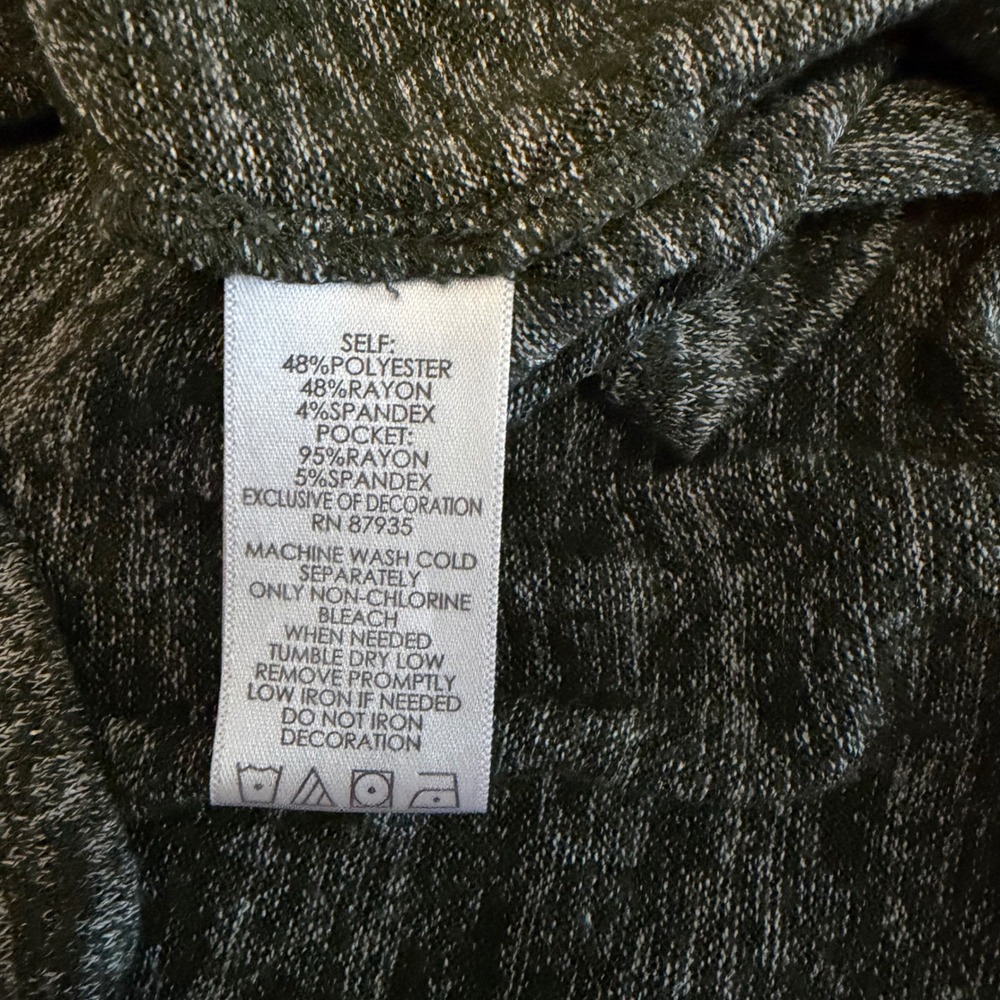 LOGO Lori Goldstein Grey Space Dye Zip Front Vest Faux Leather Trim A267850 XS - Picture 5 of 5
